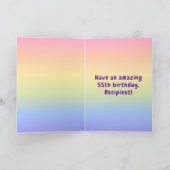 55誕生日カラフル: Rainbow # 55,名前をカスタムする カード (内部)