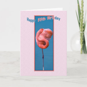 55誕生日カード(ツイストピンクフラミンゴ) カード
