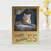 55誕生日カード（ユキヒョウ付） カード (黄色い花)
