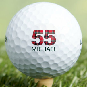 55誕生日ギフト – クラス55年レッドプレイド ゴルフボール