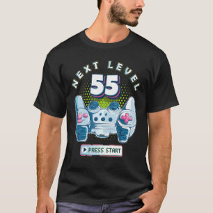 55誕生日ゲーマー次レベル55ゲーミングコントローラー Tシャツ