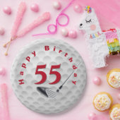 55誕生日ゴルフボールデザイン紙プレート ペーパープレート (パーティー)