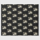 55誕生日スパークラーズオンブラック ラッピングペーパー (フラット)