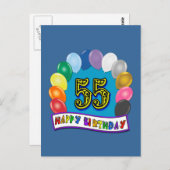 55誕生日バルーンデザイン ポストカード (正面/裏面)