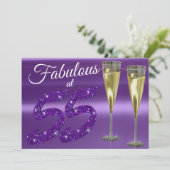 55誕生日パープルガーリーグリッターパーティーで素晴らしい 招待状 (スタンド正面)