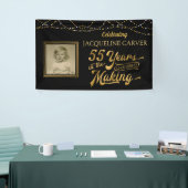 55誕生日ブラックと金ゴールド写真 横断幕 (トレードショー)