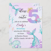 55誕生日マーメイドの招待に飛び込む シーズンカード (正面/裏面)