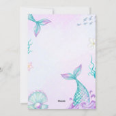 55誕生日マーメイドの招待に飛び込む シーズンカード (裏面)