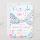 55誕生日マーメイド招待状に飛び込む 招待状 (正面)