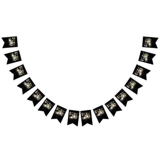 55誕生日又は記念日パーティー バンティングフラッグ (全)