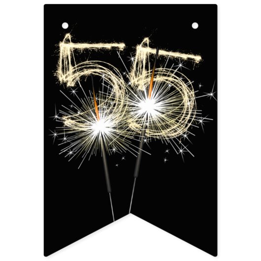 55誕生日又は記念日パーティー バンティングフラッグ (第2の旗)