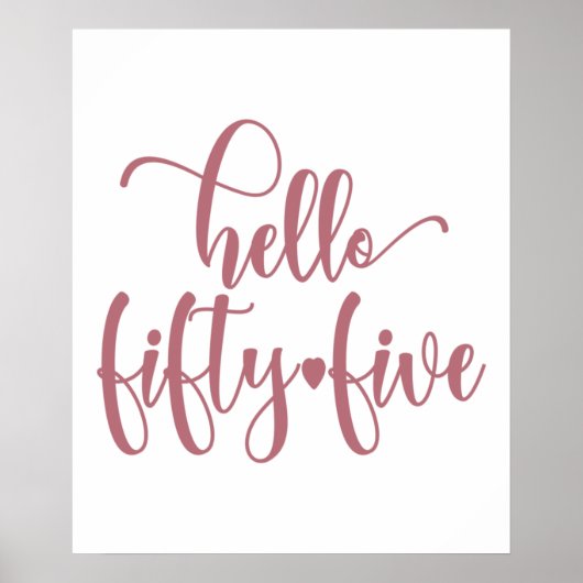 55誕生日女性こんにちは55かわいい55歳 ポスター (正面)