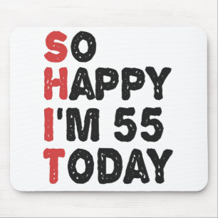 55誕生日嬉しい今日のギフト55 おもしろい マウスパッド