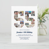 55誕生日番号55カスタムフォトコラージュ 招待状 (スタンド正面)