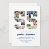 55誕生日番号55カスタムフォトコラージュ 招待状 (正面/裏面)