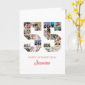 55誕生日番号55フォトコラージュパーソナライズされた カード (黄色い花)