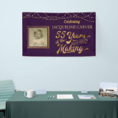 55誕生日紫と金ゴールド写真 横断幕 (トレードショー)