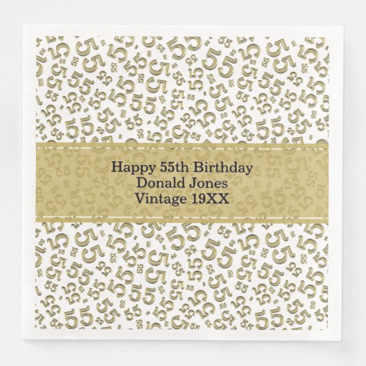 55誕生日経過日数パターン金ゴールド/白 (正面)