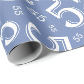 55誕生日青/白の乱数パターン55 ラッピングペーパー (ロールコーナー)
