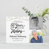 55誕生日55年メイキング・ブラック・金ゴールド 招待状 (スタンド正面)