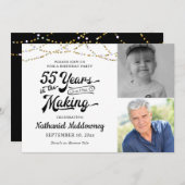 55誕生日55年メイキング・ブラック・金ゴールド 招待状 (正面/裏面)