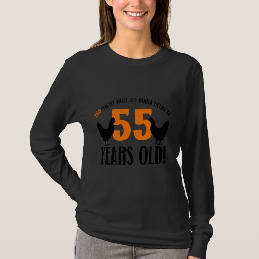 55誕生日55歳チキン農家チキン Tシャツ (正面)