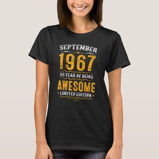 55誕生日55素晴らし歳9月から Tシャツ (正面)