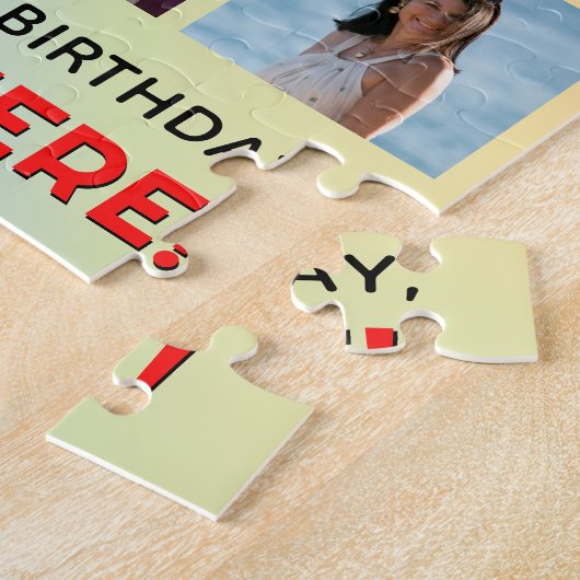 55誕生日:おもしろいレインボー#,名前をカスタムする&写真 ジグソーパズル (側面)