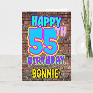 55誕生日-おもしろい、アーバングラフィティインスパイアルック カード