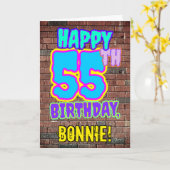 55誕生日-おもしろい、アーバングラフィティインスパイアルック カード (黄色い花)