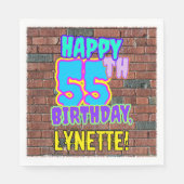 55誕生日~おもしろい、アーバングラフィティインスパイアルック スタンダードランチョンナプキン (正面)