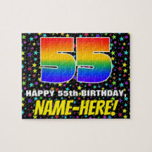 55誕生日:おもしろい、カラフル星野パターン