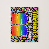 55誕生日—おもしろい、愛するハートシェイプ+「55」 ジグソーパズル (縦)