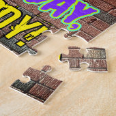 55誕生日~おもしろい、落書きインスパイア風 ジグソーパズル (側面)