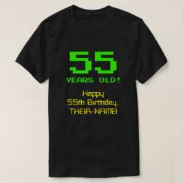 55誕生日:おもしろい、8ビットルック、Nerdy/オタク系の「55」 Tシャツ