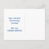 55誕生日:はっきりした,おもしろい,シンプル虹， 55 ポストカード (裏面)