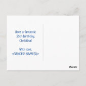 55誕生日:はっきりした,おもしろい,シンプル虹， 55 ポストカード (裏面)
