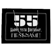 55誕生日~アールデコの検索"55" +名前 ラージペーパーバッグ (裏面)