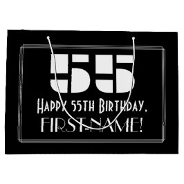 55誕生日~アールデコの検索"55" +名前 ラージペーパーバッグ