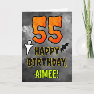 55誕生日:エリーハロウィーンテーマ+名前をカスタムする カード