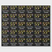 55誕生日:エレガント豪華なフェイク金ゴールドルック# ラッピングペーパー (フラット)