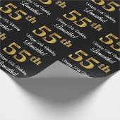 55誕生日:エレガント豪華なフェイク金ゴールドルック# ラッピングペーパー (角)