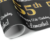 55誕生日:エレガント豪華なフェイク金ゴールドルック# ラッピングペーパー (ロールコーナー)