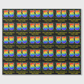 55誕生日:カラフル音楽シンボル、レインボー55 ラッピングペーパー (フラット)