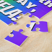 55誕生日: カラフル、おもしろいレインボーパターン# 55 ジグソーパズル (側面)