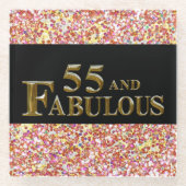 55誕生日 ガラスコースター (正面)