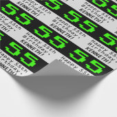 55誕生日 – ネディ/オタク系のスタイル「55」と名前 ラッピングペーパー (角)