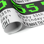 55誕生日 – ネディ/オタク系のスタイル「55」と名前 ラッピングペーパー (ロールコーナー)