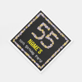 55誕生日:フローラ花数名前をカスタムする スタンダードランチョンナプキン (角)