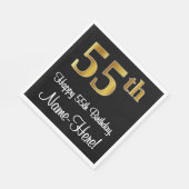 55誕生日~ラグジュアリーエレガントなフェイク金ゴールドルック# スタンダードランチョンナプキン (角)